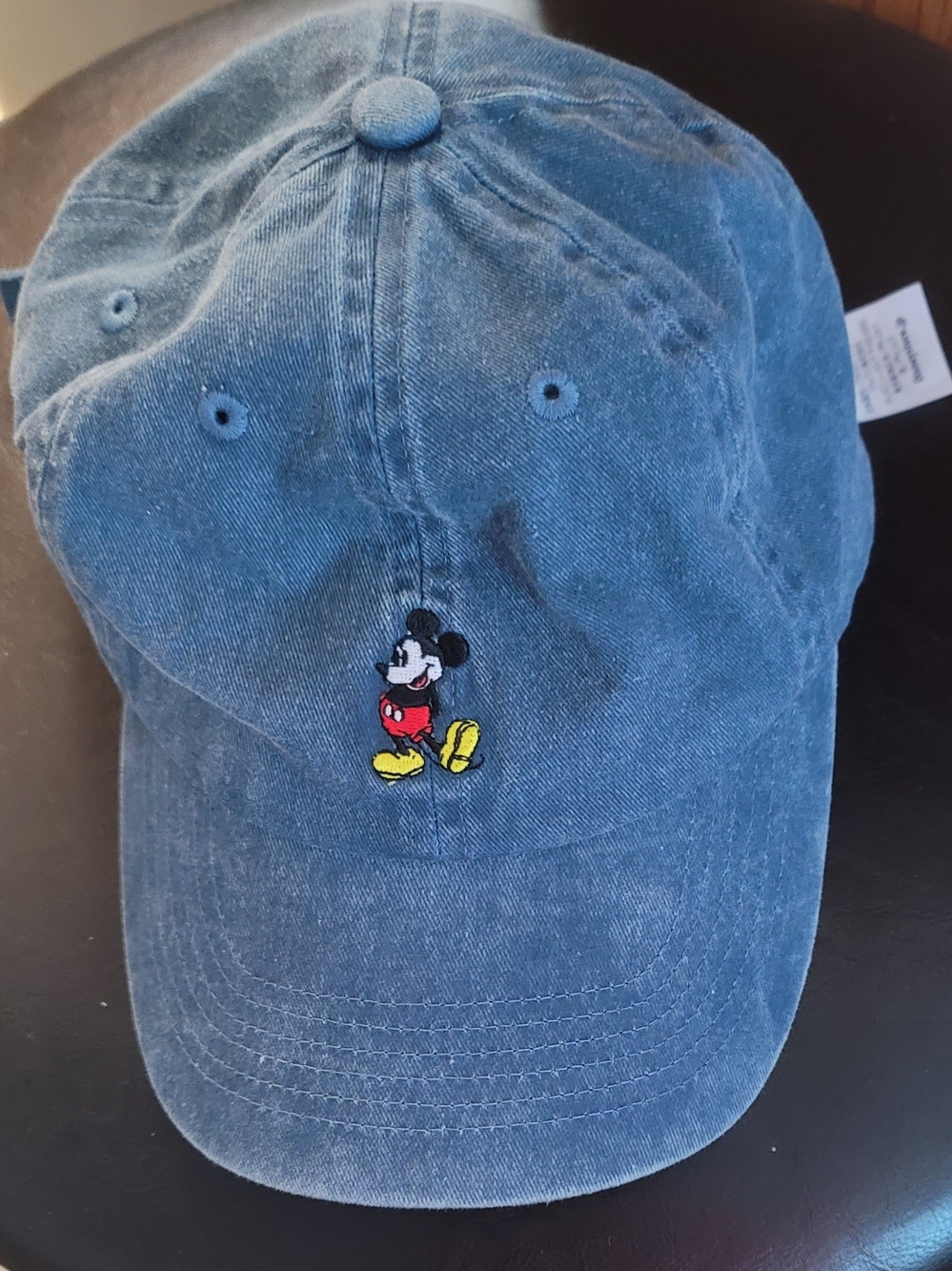 Disney Blue Washed Baseball Cap with Embroidered Mickey